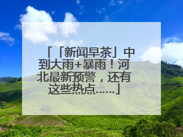 「新闻早茶」中到大雨+暴雨！河北最新预警，还有这些热点……