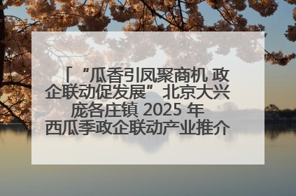 “瓜香引凤聚商机 政企联动促发展”北京大兴庞各庄镇 2025 年西瓜季政企联动产业推介活动圆满举行