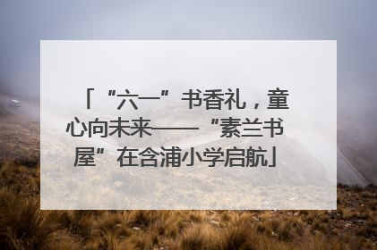 “六一”书香礼，童心向未来——“素兰书屋”在含浦小学启航