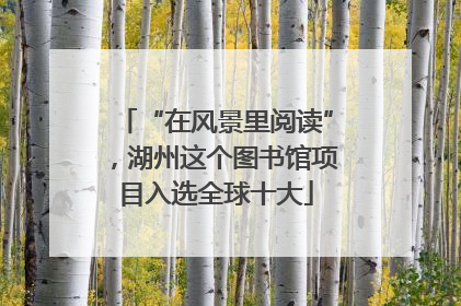 “在风景里阅读”，湖州这个图书馆项目入选全球十大