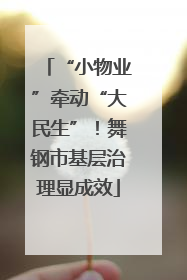 “小物业”牵动“大民生”！舞钢市基层治理显成效