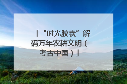 “时光胶囊”解码万年农耕文明（考古中国）