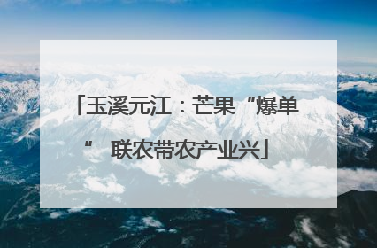 玉溪元江：芒果“爆单” 联农带农产业兴