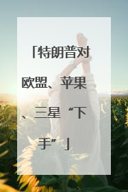 特朗普对欧盟、苹果、三星“下手”