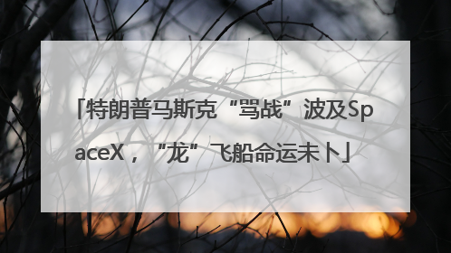 特朗普马斯克“骂战”波及SpaceX，“龙”飞船命运未卜