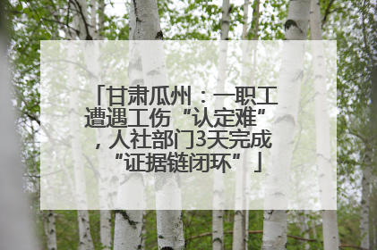 甘肃瓜州：一职工遭遇工伤“认定难”，人社部门3天完成“证据链闭环”