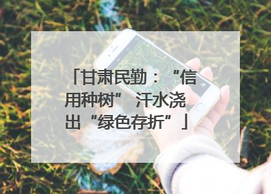 甘肃民勤：“信用种树” 汗水浇出“绿色存折”