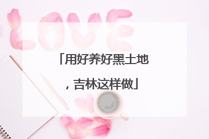 用好养好黑土地，吉林这样做