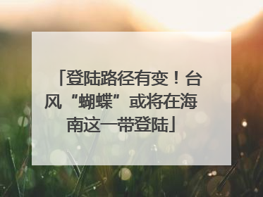 登陆路径有变！台风“蝴蝶”或将在海南这一带登陆