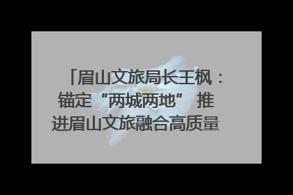 眉山文旅局长王枫：锚定“两城两地” 推进眉山文旅融合高质量发展｜文旅局长说