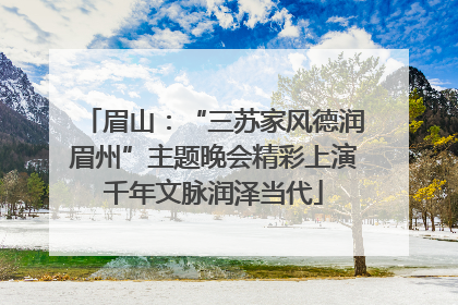 眉山：“三苏家风德润眉州”主题晚会精彩上演千年文脉润泽当代