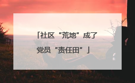 社区“荒地”成了党员“责任田”