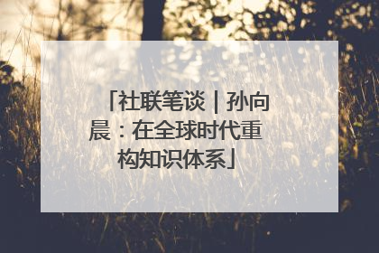 社联笔谈｜孙向晨：在全球时代重构知识体系