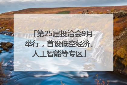 第25届投洽会9月举行，首设低空经济、人工智能等专区