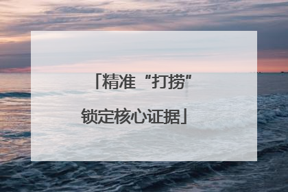 精准“打捞”锁定核心证据