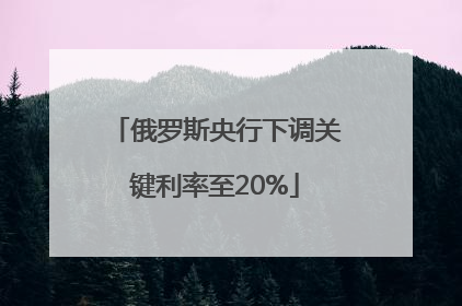 俄罗斯央行下调关键利率至20%