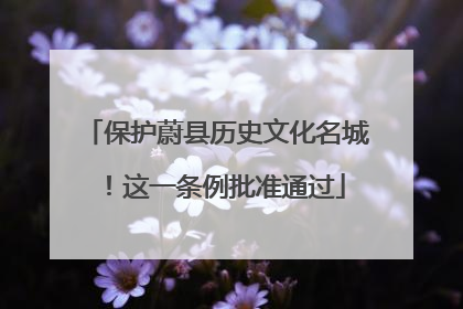 保护蔚县历史文化名城！这一条例批准通过