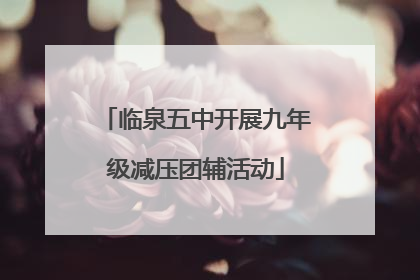 临泉五中开展九年级减压团辅活动