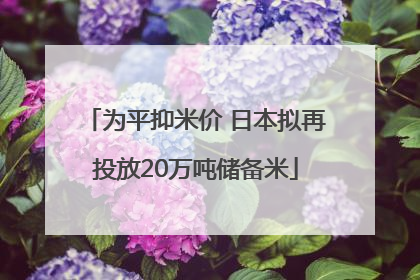 为平抑米价 日本拟再投放20万吨储备米