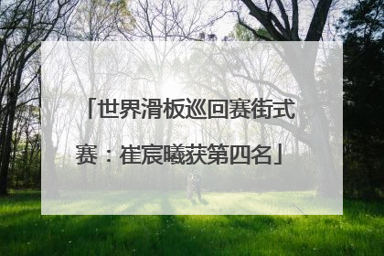 世界滑板巡回赛街式赛：崔宸曦获第四名