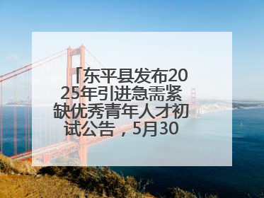 东平县发布2025年引进急需紧缺优秀青年人才初试公告，5月30日开展面谈