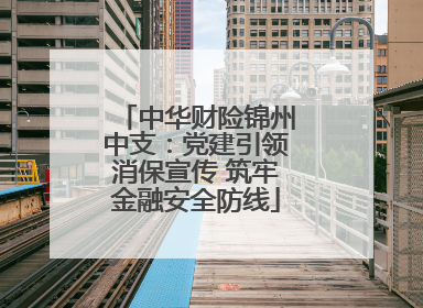 中华财险锦州中支：党建引领消保宣传 筑牢金融安全防线