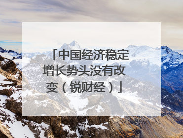中国经济稳定增长势头没有改变（锐财经）