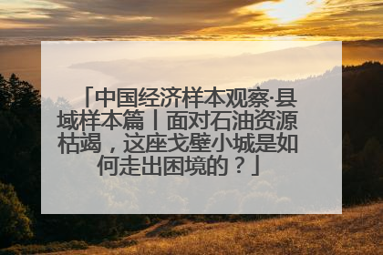 中国经济样本观察·县域样本篇丨面对石油资源枯竭，这座戈壁小城是如何走出困境的？