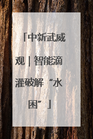 中新武威观｜智能滴灌破解“水困”
