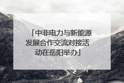 中非电力与新能源发展合作交流对接活动在岳阳举办