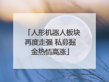人形机器人板块再度走强 私募掘金热情高涨