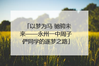 以梦为马 驰骋未来——永州一中周子俨同学的逐梦之路