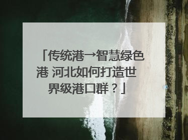 传统港→智慧绿色港 河北如何打造世界级港口群？