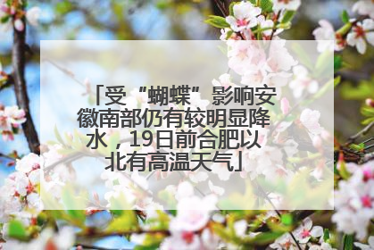 受“蝴蝶”影响安徽南部仍有较明显降水，19日前合肥以北有高温天气