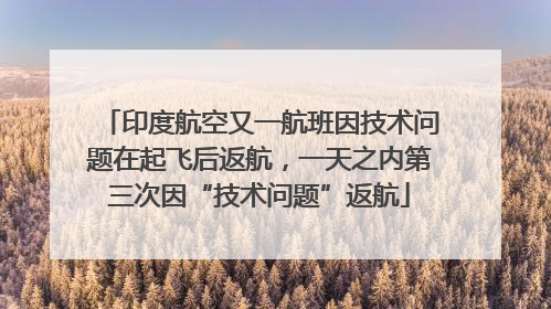 印度航空又一航班因技术问题在起飞后返航，一天之内第三次因“技术问题”返航