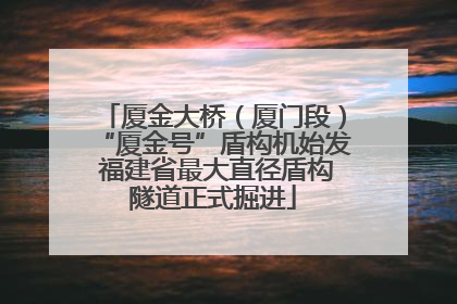 厦金大桥（厦门段）“厦金号”盾构机始发 福建省最大直径盾构隧道正式掘进