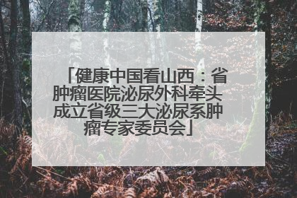 健康中国看山西：省肿瘤医院泌尿外科牵头成立省级三大泌尿系肿瘤专家委员会