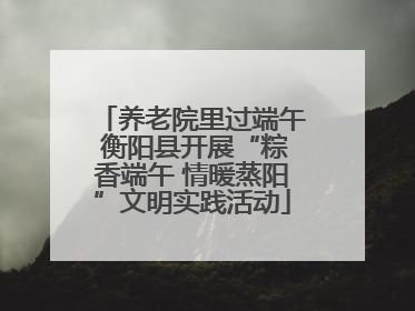 养老院里过端午 衡阳县开展“粽香端午 情暖蒸阳”文明实践活动