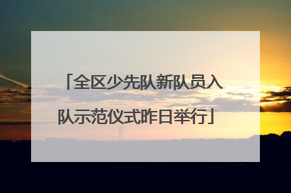 全区少先队新队员入队示范仪式昨日举行