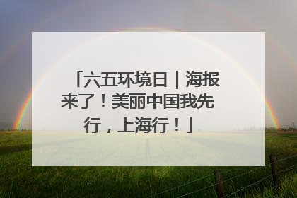 六五环境日｜海报来了！美丽中国我先行，上海行！