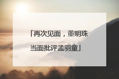 再次见面，董明珠当面批评孟羽童