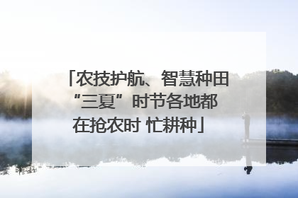 农技护航、智慧种田 “三夏”时节各地都在抢农时 忙耕种