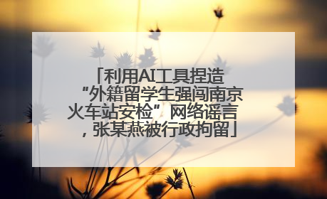 利用AI工具捏造 “外籍留学生强闯南京火车站安检”网络谣言，张某燕被行政拘留