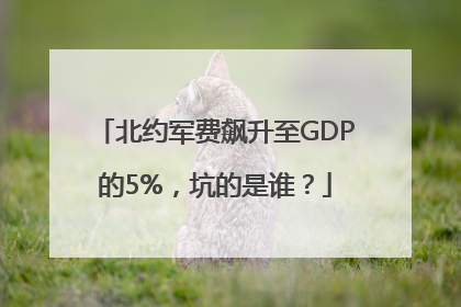 北约军费飙升至GDP的5%，坑的是谁？