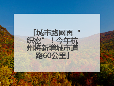 城市路网再“织密”！今年杭州将新增城市道路60公里