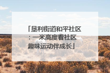 垦利街道和平社区：一米高度看社区 趣味运动伴成长