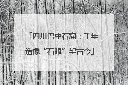 四川巴中石窟：千年造像“石眼”望古今