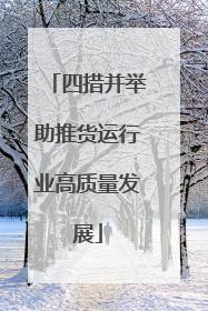 四措并举助推货运行业高质量发展