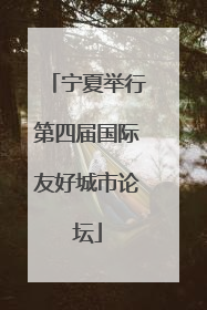 宁夏举行第四届国际友好城市论坛