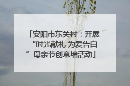 安阳市东关村：开展“时光献礼 为爱告白”母亲节创意墙活动